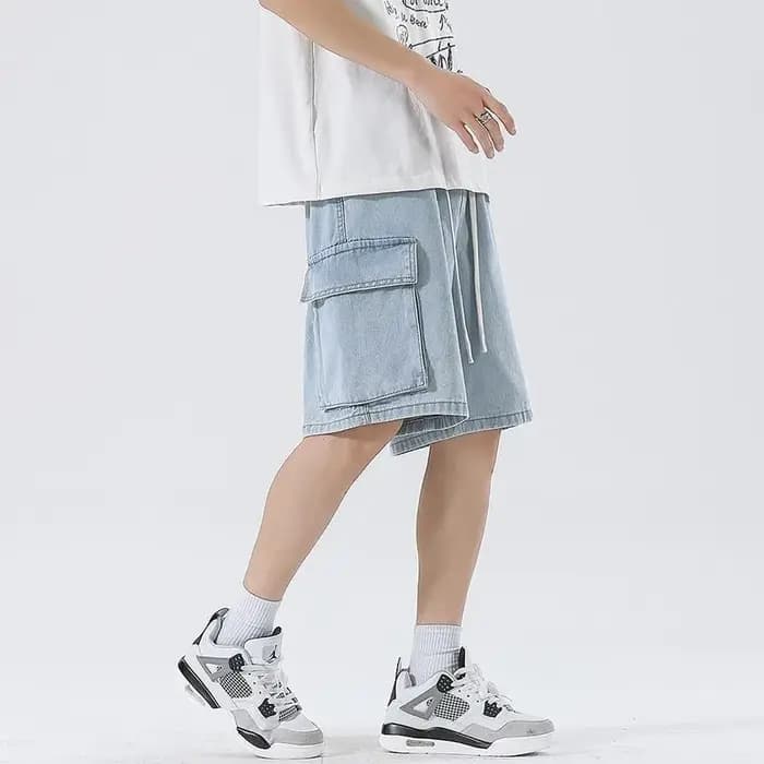 Été nouveaux shorts en jean pour hommes vêtements de rue rétro coréen Harajuku poche jeans