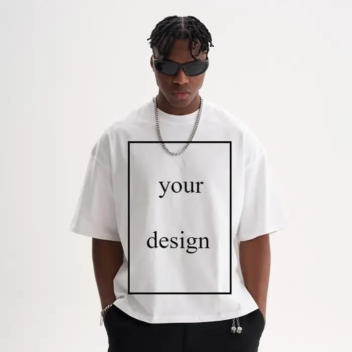 Bricolage LOGO personnalisé t-shirt DTG impression hommes Boxy Fit 100% coton décontracté ample à manches courtes hauts T-shirts personnalisés