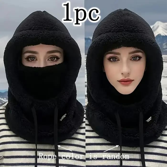 Casquette d'hiver en peluche d'hiver - Fermeture élastique à cordon