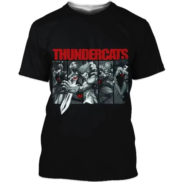 Thundercats dessin animé 3D impression T-Shirts hommes femmes mode Streetwear surdimensionné à manches courtes t-shirt