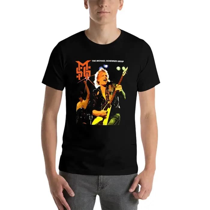 T-shirt graphique en coton Michael Schenker pour hommes