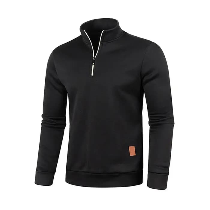 Pull à col roulé avec fermeture éclair pour homme, sweat-shirt d'extérieur, pull à demi-fermeture éc