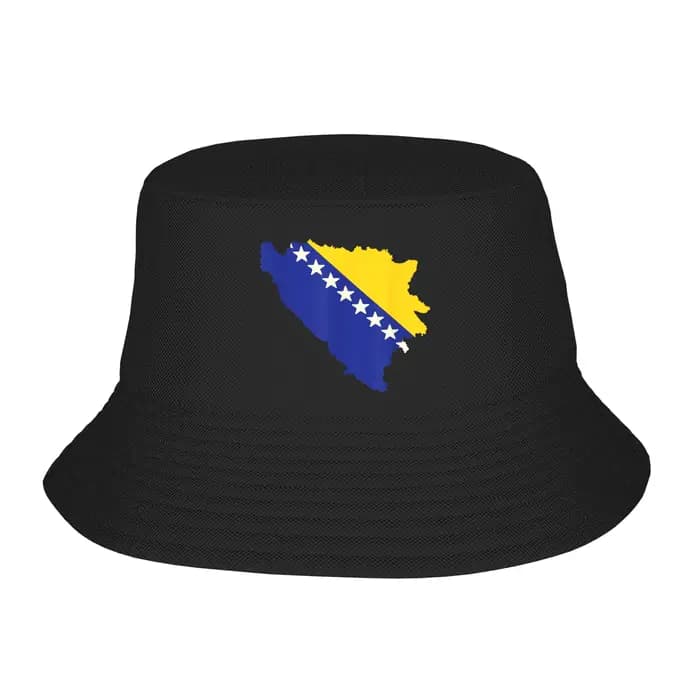 Casquettes Bob d'été avec drapeau et carte de Bosnie-Herzégovine pour hommes et femmes, chapeaux de