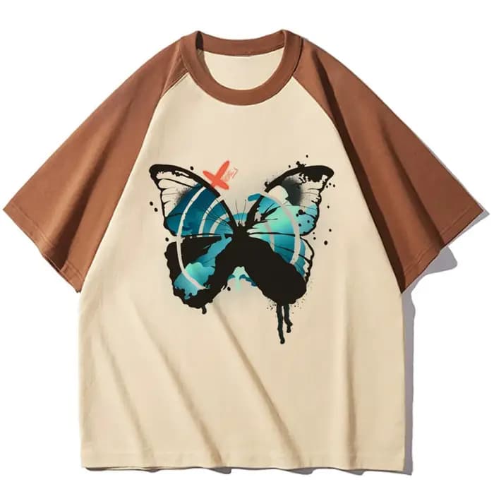 T-shirt Gothique pour Fille, avec Image Numérique, Harajuku, Confortable, Rétro, Pop, Culture Pastel, Animé des Années 80