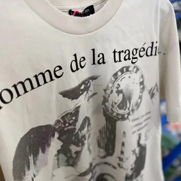 T-shirt imprimé double face pour homme 100 % coton