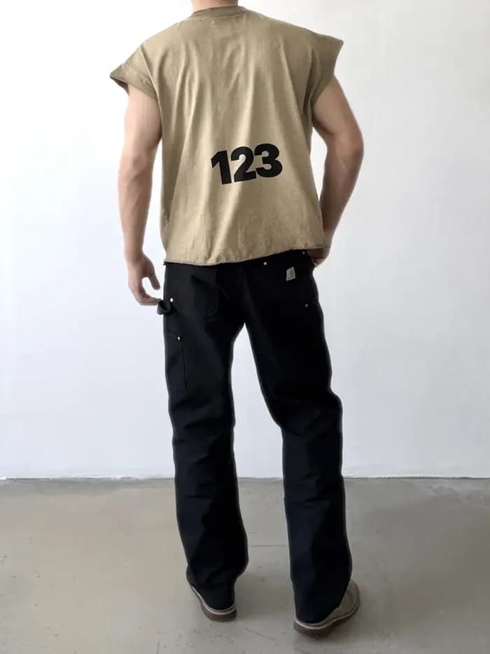 Yao mode RRR123 tendance marque coton gilet hauts t-shirt Streetwear ample surdimensionné Cleanfit Vintage lavé vieux