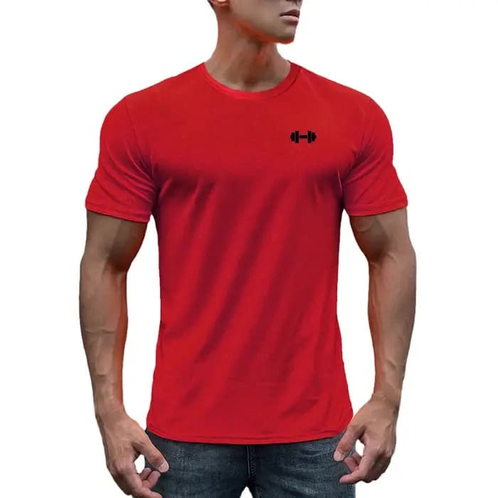 T-shirt à manches courtes et col rond pour homme, vêtement en maille, respirant, séchage rapide, coo