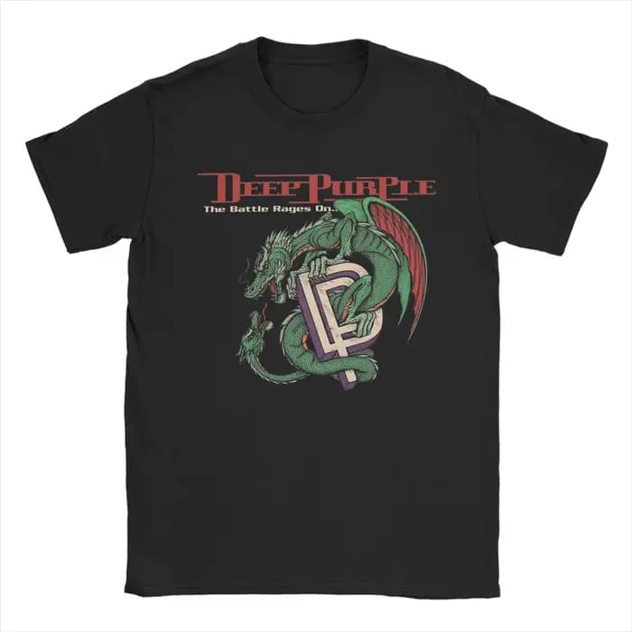 Vintage T Shirt Summer Strike Deep Purple Vibe Popular T-Shirts Pure Cotton Tshirt for Men Y2K Funn