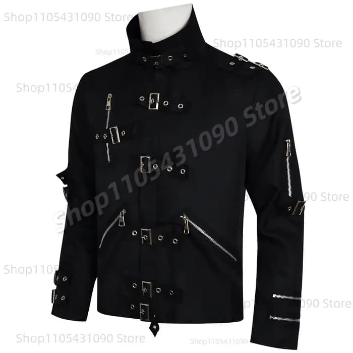 Veste de concert noire style punk avec rivets