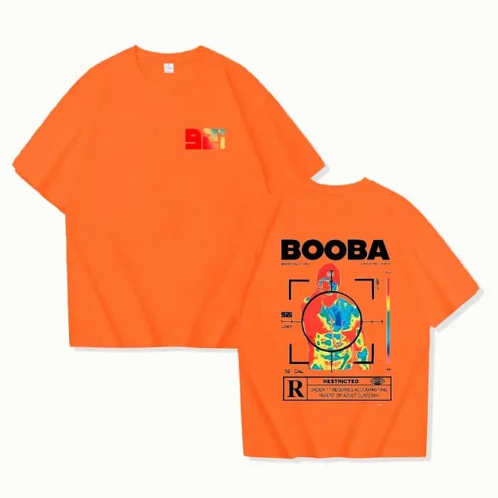 B2O T-shirts hommes mode BOOBA imprimé à manches courtes t-shirt femmes décontracté Harajuku Streetwear