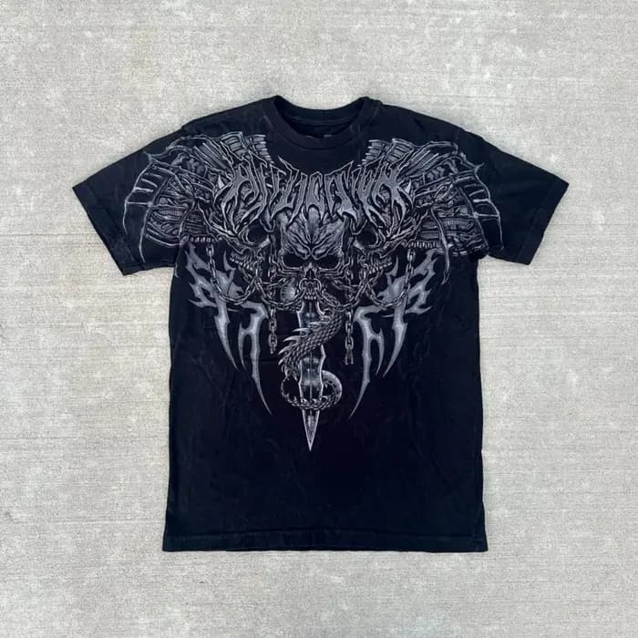 T-shirt pour homme à imprimé crâne américain, confortable, doux et respirant, col rond, style street