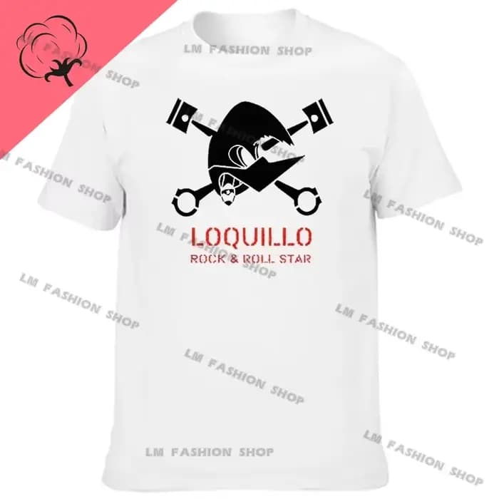 Coton haut d'été t-shirts homme drôle T-shirt Camiseta Loquillo Y Los Trogloditas Negra cadeaux de noël