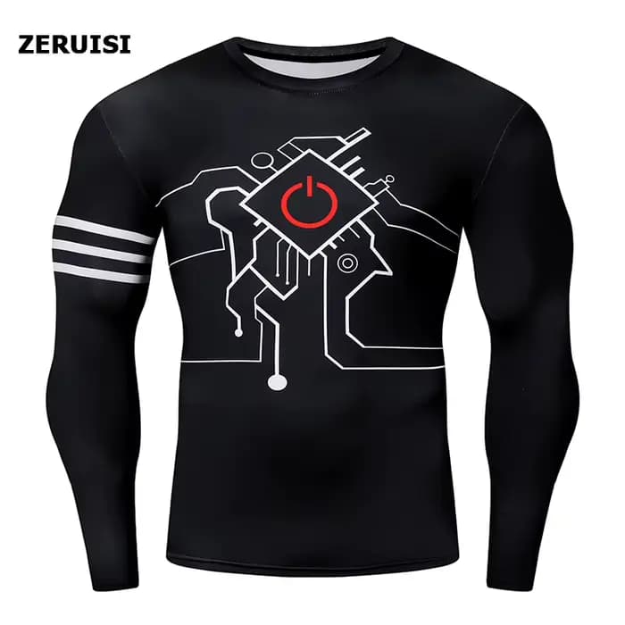 T-Shirt à manches longues pour hommes, coupe cintrée par Sublimation 3D, décontracté, respirant, per