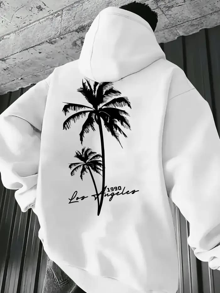 Sweat à capuche tendance pour hommes avec des éléments représentant des cocotiers