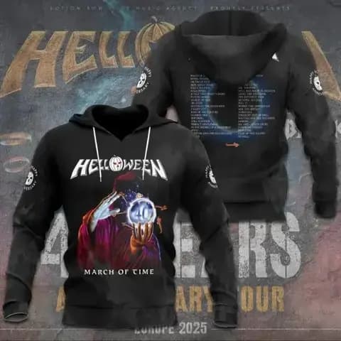 Rock Helloween 40 ans anniversaire Tour 2025 impression 3d sweat à capuche pour homme femmes mode