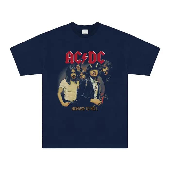 ACDC autoroute en enfer Album T-Shirt groupe métal Punk Rock rétro été manches courtes imprimé coton vêtements pour hommes hauts chemise