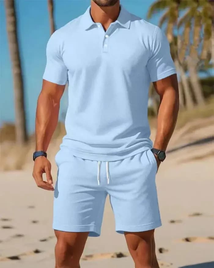 Ensemble T-shirt à manches courtes et short de sport pour homme 2026 – Tenue décontractée et tendance pour l'été