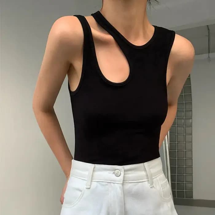 T-shirt court blanc Y2K pour femmes