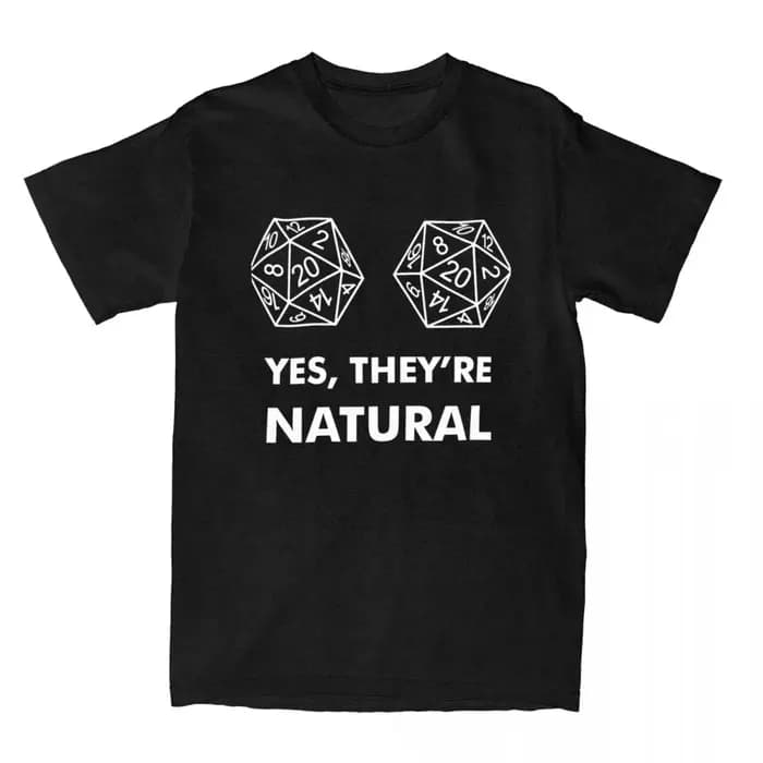 T-Shirt homme DnD jeu D20 oui ils sont naturels ajusté mode 100% coton T-Shirt à manches courtes T-S