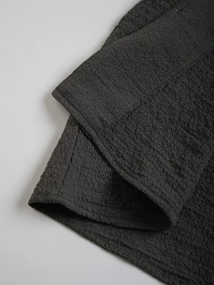 Chemise à col cubain texturée pour homme