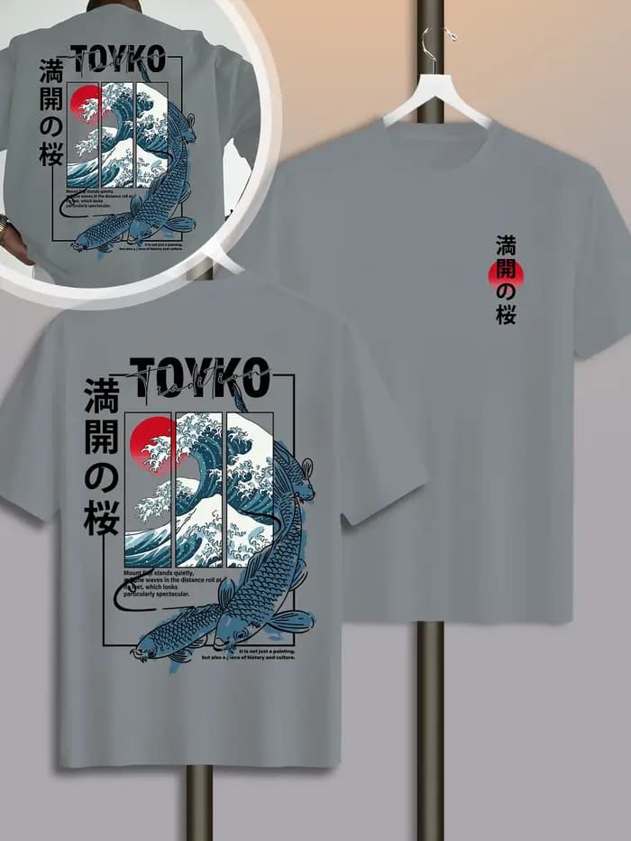 T-shirt pour homme, style japonais