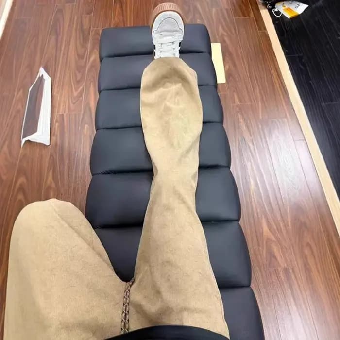 Pantalon de survêtement en velours côtelé kaki pour homme