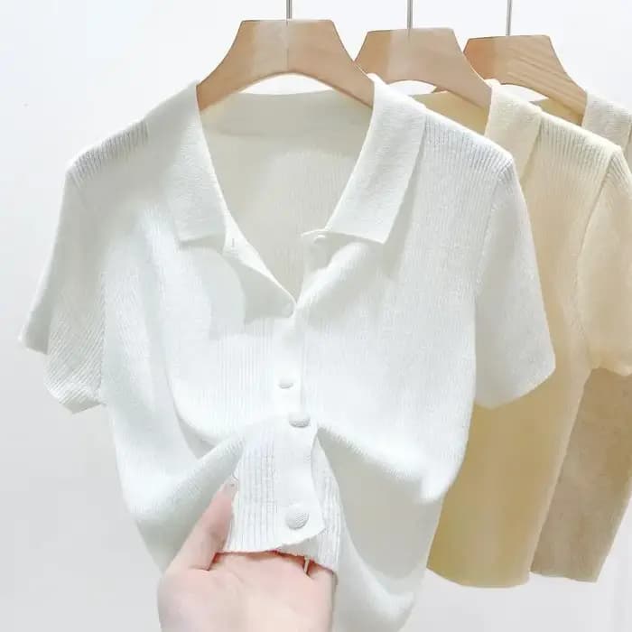 Chemises à manches courtes Femmes S-3XL Loisirs Été Basique Solide Élégant Streetwear All-match Simple 03/Harajuku Y2k