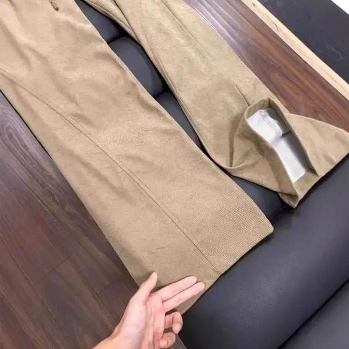Pantalon de survêtement en velours côtelé kaki pour homme