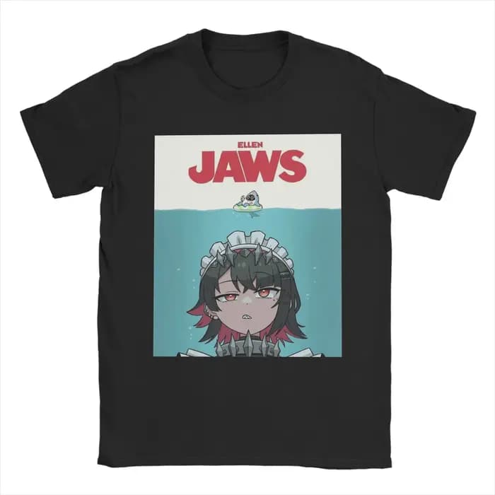 Ellen Joe Jaws Poster Zenless Zone Zero T-shirts pour hommes en pur coton, mode pour hommes, vêtemen
