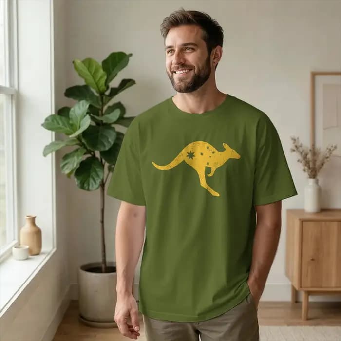 T-shirt kangourou australien Southern Cross pour hommes
