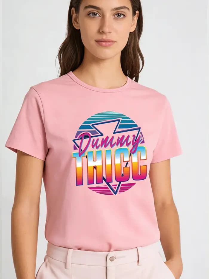 Nouveau T-shirt Femme Printemps/Été 2026 – Motif Rétro Années 80 – Col Rond Décontracté à Manches Courtes