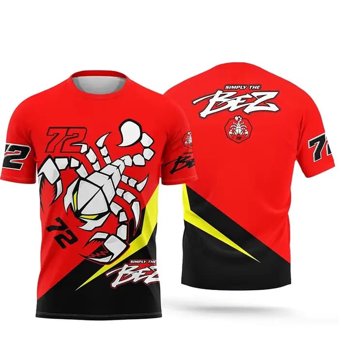 Champion du Grand Prix du Royaume-Uni de MotoGP, Marco Bezzecchi # Maillot de cyclisme 72 Racing S