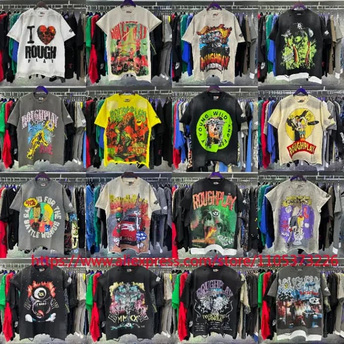 Livraison Rapide Nouvelle Arrivée 2026 T-shirt Imprimé Homme Style Urbain Vintage Ample Décontracté Manches Courtes Col Rond
