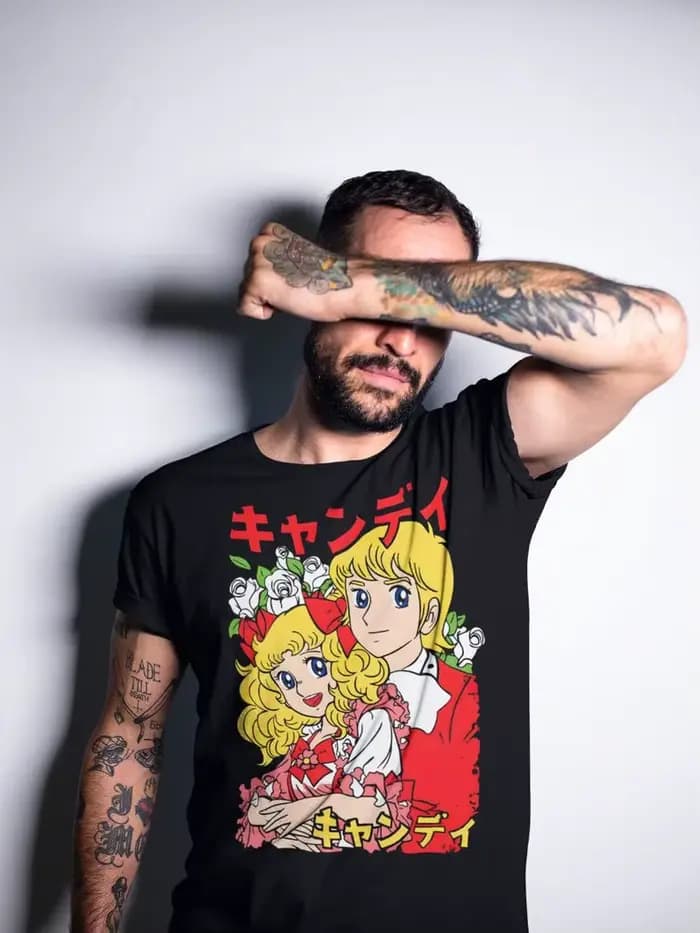 T-shirt Shojo Candy, t-shirt unisexe en coton épais