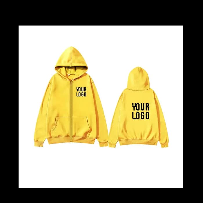 Sweat à capuche zippé de couleur unie | Veste à motif de texte personnalisable | unisexe