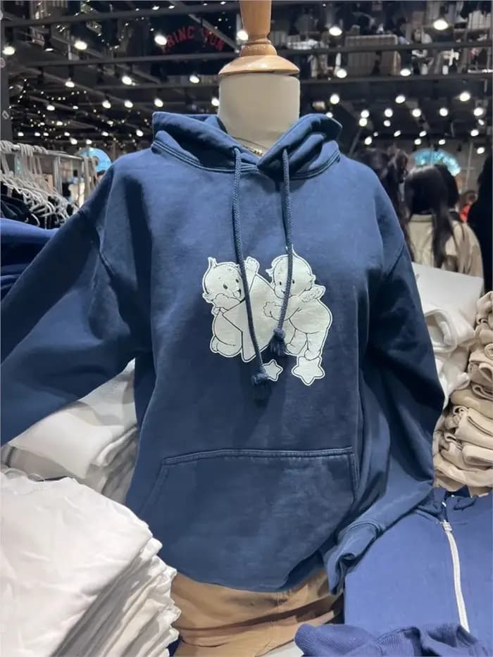 Sweat à capuche imprimé étoile d'ange pour femme