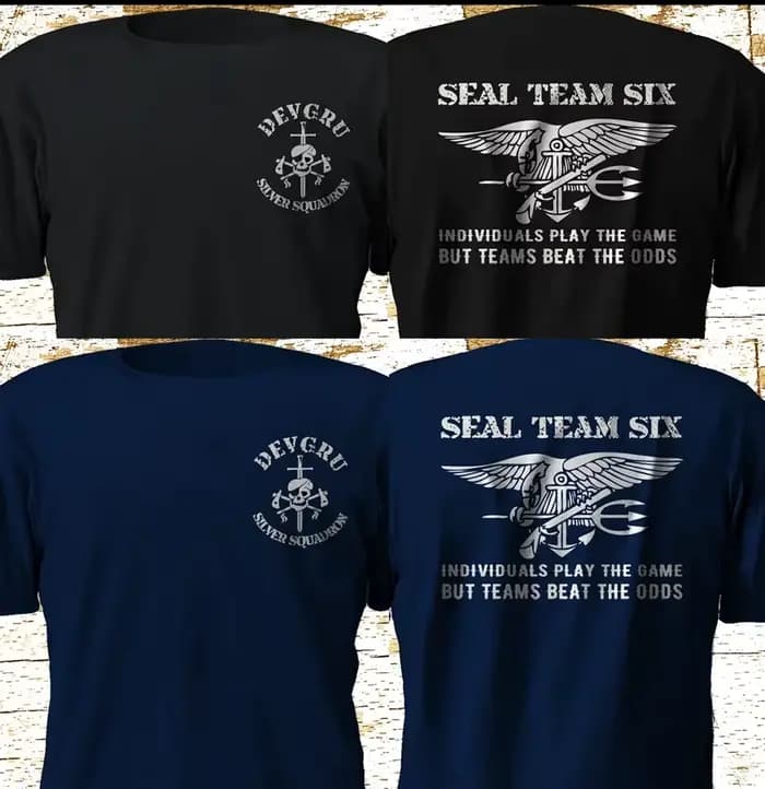 Naval Seal Team 6 Six Devgru Silver Squadron T-Shirt 100% coton col rond été manches courtes décontracté hommes