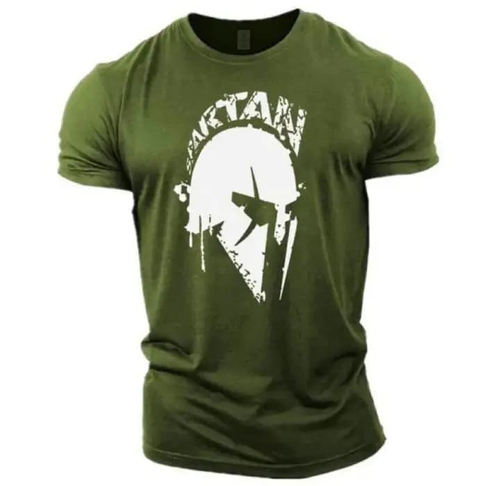 T-shirt col rond confortable et respirant pour hommes, motif imprimé Spartan Warrior, adapté aux vêt