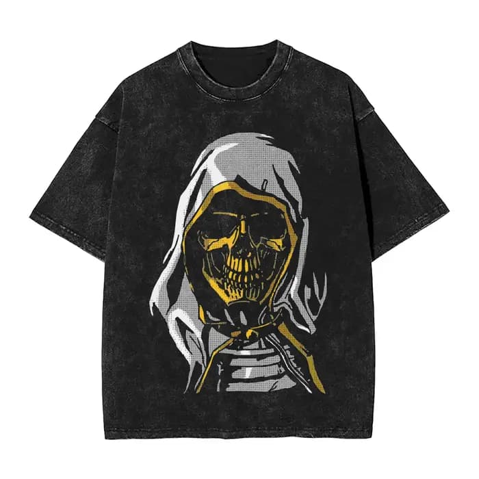Crâne mort Stranding graphique T-Shirts Manga lavé surdimensionné T-Shirts hommes femmes vêtements é