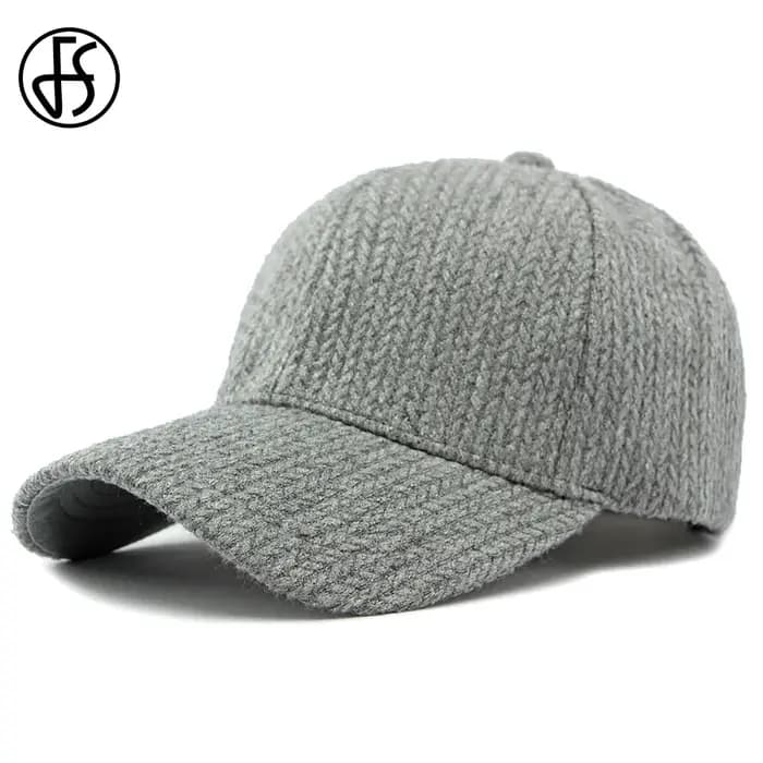 Casquettes de baseball en laine gris-brun FS pour hommes et femmes
