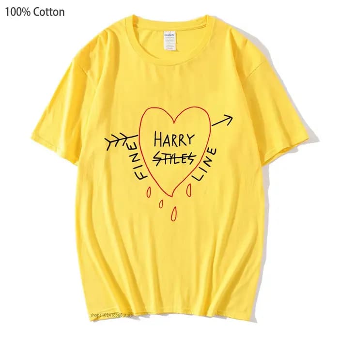 Happy Fine Line Print T-Shirts Harry Styles traiter les gens gentillesse chemises à la mode femmes t-shirt hommes