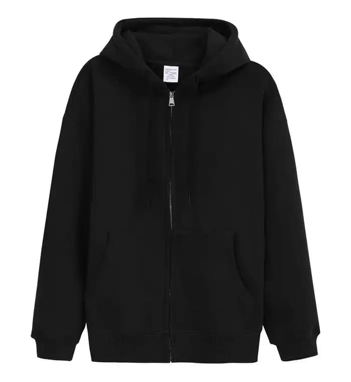 600GSM 95% coton bricolage LOGO personnalisé solide rétro surdimensionné à capuche unisexe hiver chaud fermeture éclair