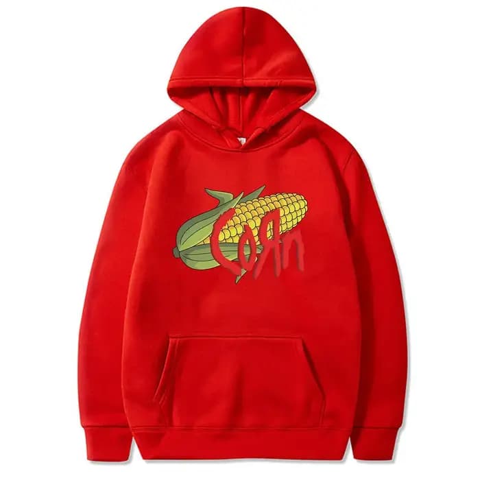 Korn maïs drôle Meme graphique à capuche hommes femmes Vintage gothique Rock sweat homme décontracté