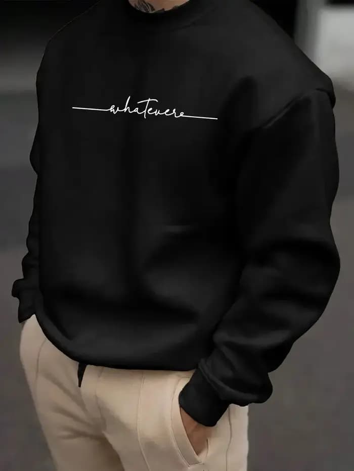 Le nouveau sweat à capuche à col rond pour hommes pour le printemps et l'automne 2025 présente une mode de rue et un confort avec des imprimés de lettres 3D