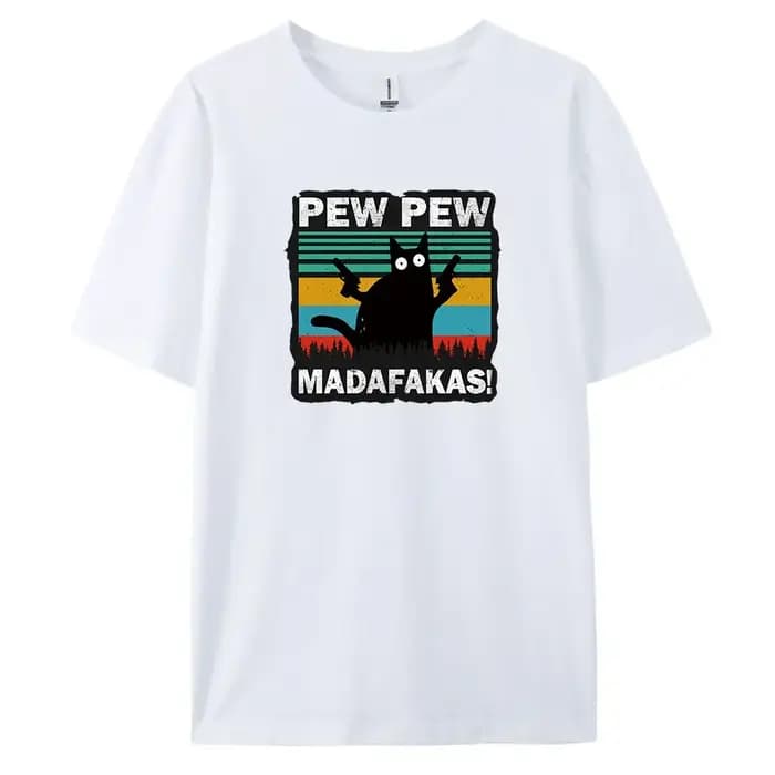 PewPew-T-shirt décontracté à manches courtes pour hommes