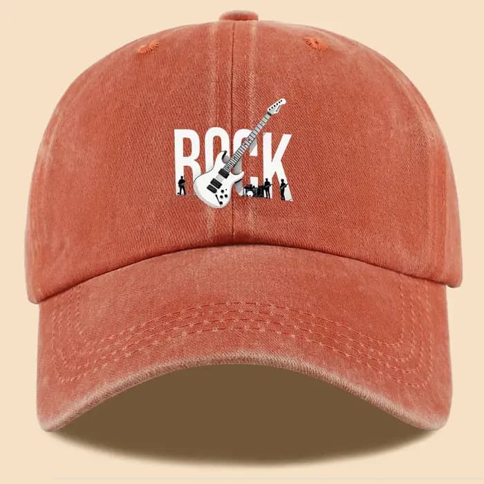 Casquette de baseball à imprimé guitare électrique thème rock