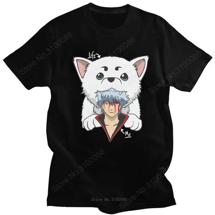Kawaii Gintama Gintoki Sakata T-shirt pour manches courtes Sadaharu T-shirt graphique Anime Manga T-