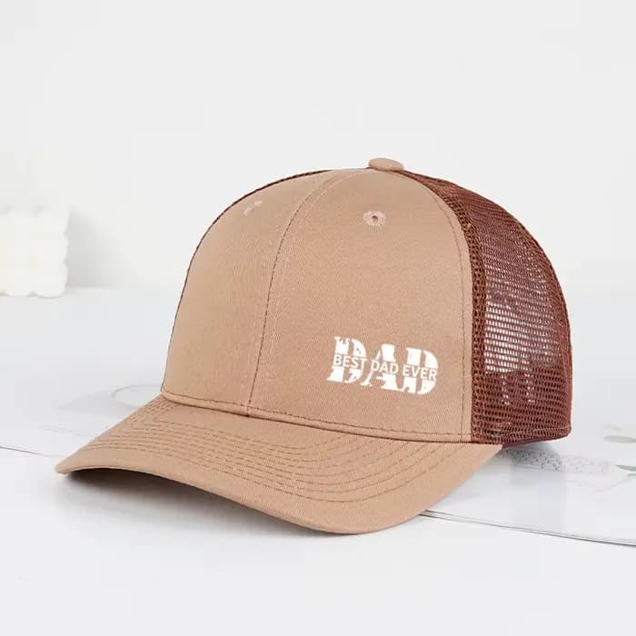 Casquette de baseball en maille respirante réglable avec impression « Best Dad Ever » pour homme