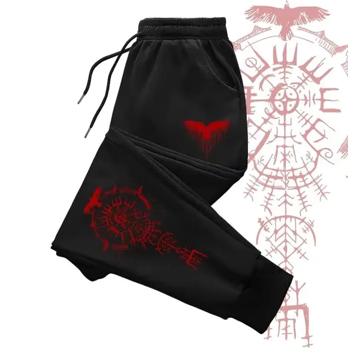 Pantalon de jogging Viking Raven pour homme – Confortable et décontracté pour l'automne et l'hiver – Idéal pour l'extérieur et la maison – Nouveauté 2026