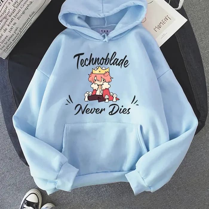 REPLSMP-Sweat à capuche Technoblade Never Dies pour hommes et femmes, sweat-shirt imprimé dessin ani